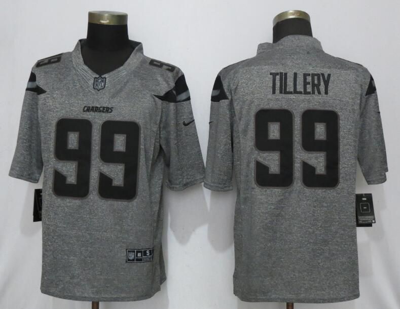 Men Los Angeles Chargers #99 Tillery Gray Stitched Gridiron Nike Limited NFL Jerseys